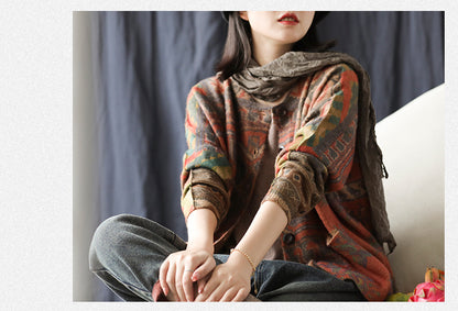 Colorful Geometry Long Sleeve Sweater